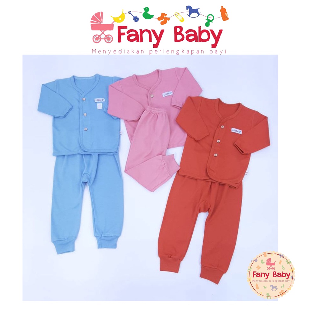 LITTLE QUEEN SETELAN LENGAN PANJANG POLOS WARNA [ NB ] ISI 3 PCS