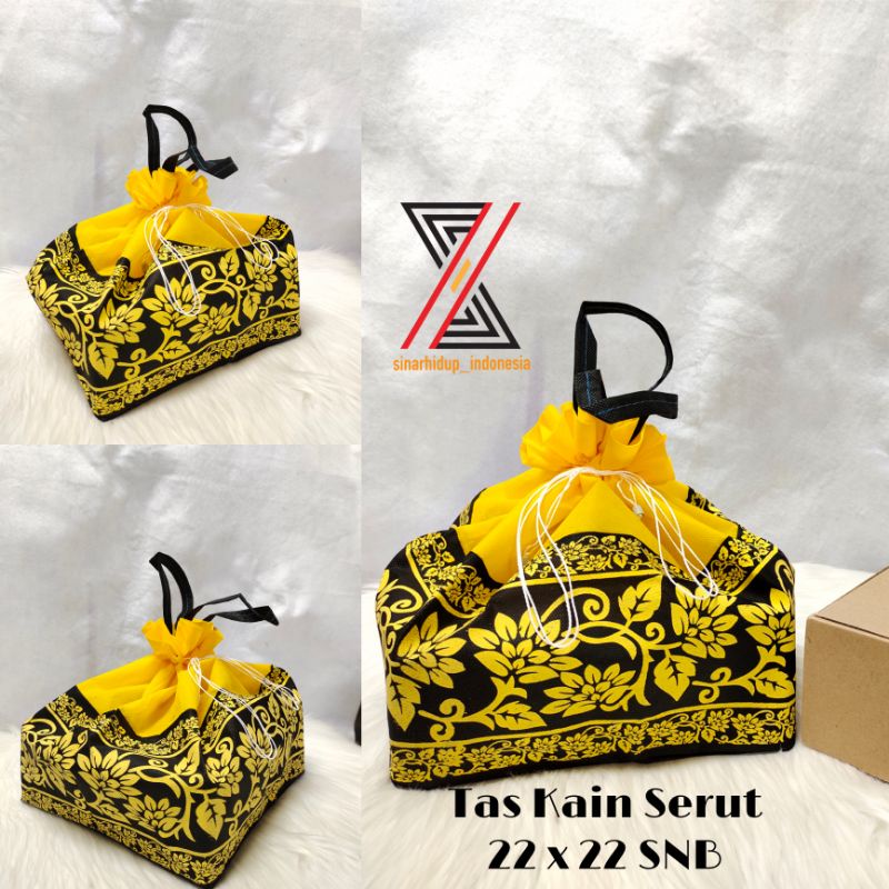 

Goodie bag Tas Serut Motif Batik 22 x 22 untuk kotak dus 22 Spunbond Tote Bag Sourvenir Weding Hajatan Perlusin ( 12 Pcs )