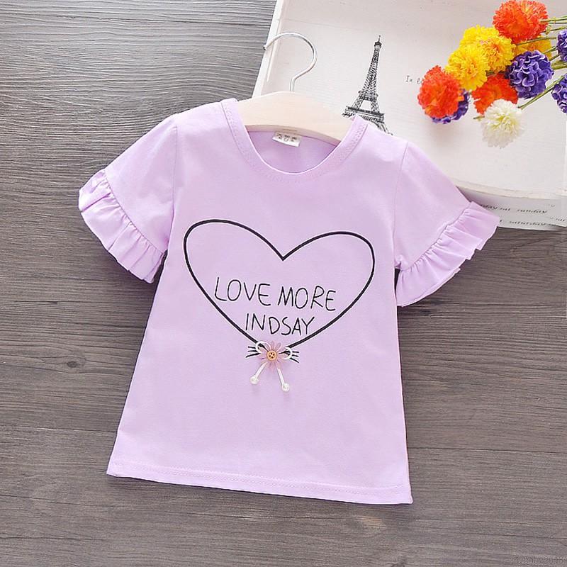  Kaos  T Shirt Katun Anak  Perempuan Lengan Pendek Gambar  