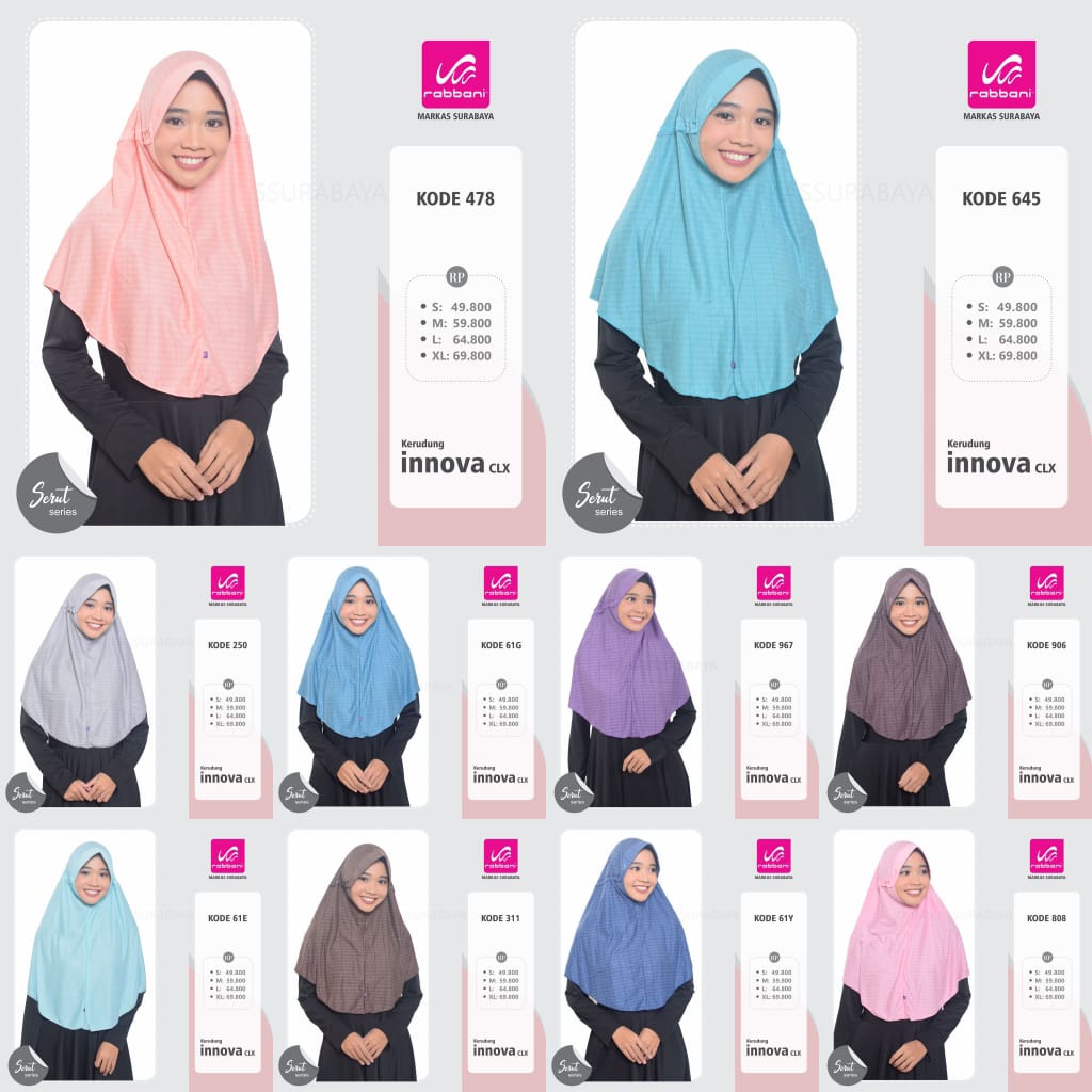 [SIZE M] KERUDUNG RABBANI CLX WARNA MOTIF CORAL KERUDUNG SEKOLAH (PART 1)