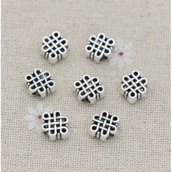 20Pcs Manik-Manik Spacer Silver Antik Ukuran 11x9mm Untuk Membuat Perhiasan Handmade DIY