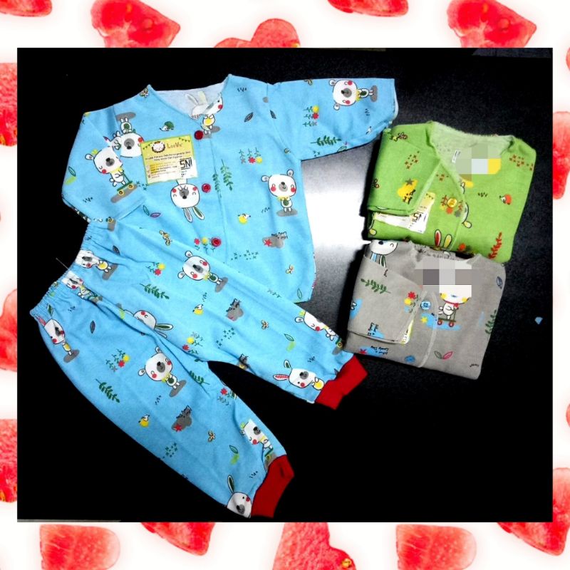 LEEVA Setelan baju bayi panjang rabbit NB