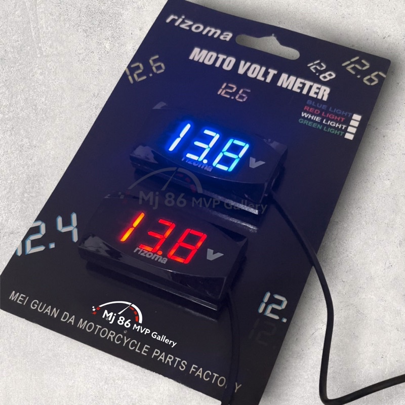 Volt meter Amper Aki Digital 12volt Merek Rizoma Original Warna Merah Biru KING DIAMOND89