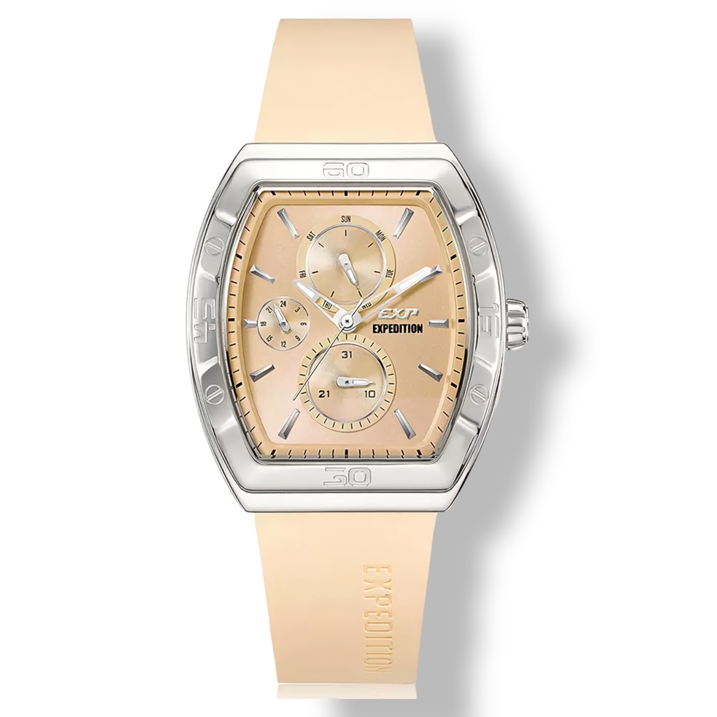 Expedition 6800 BFRSSLN Jam Tangan Wanita - Silver - Rosegold Rubber Strap