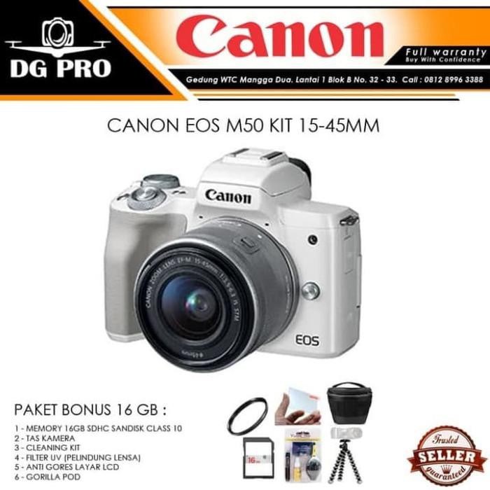 "KD" Canon EOS M50 KIT 15-45 MM paket Bonus- kamera mirroles Canon M50
