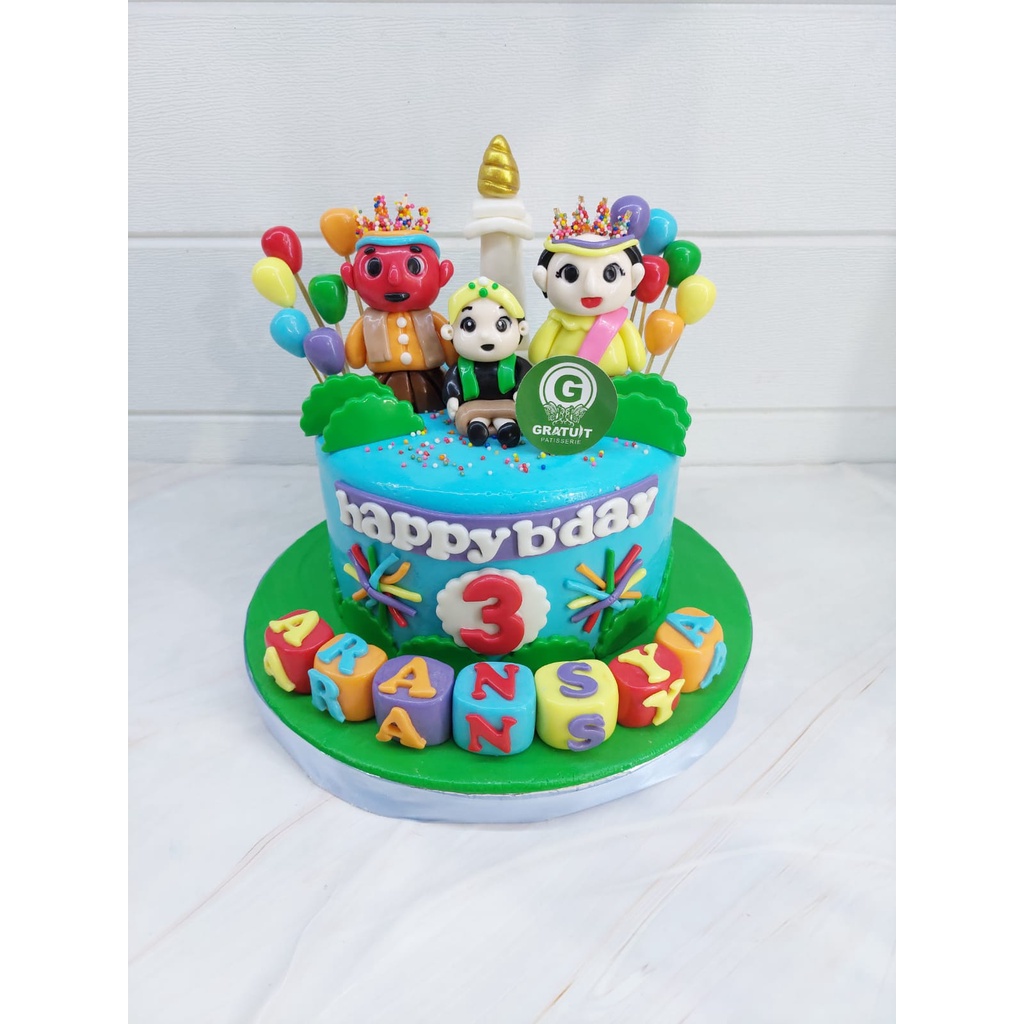 

ONDEL ONDEL BETAWI / KUE ULANG TAHUN UK 15CM