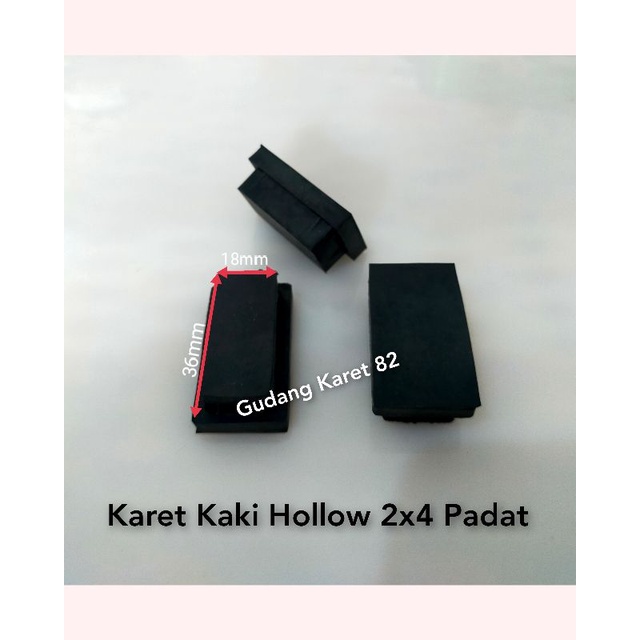 Karet Kaki Hollow 2x4 Padat Karet Kaki Meja Rak Kursi Besi Hollow