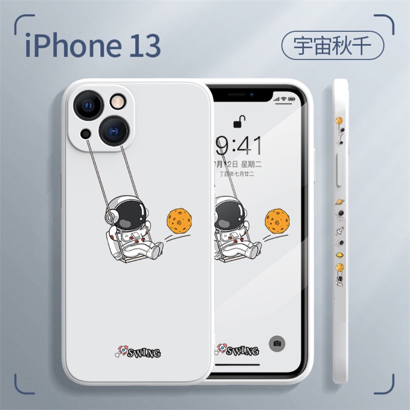 Soft Case Hp Gambar Astronot Bahan Silikon Untuk Iphone 12 / 11promax / X / Xs Max / Xr / 7 / 8plus / Se2020