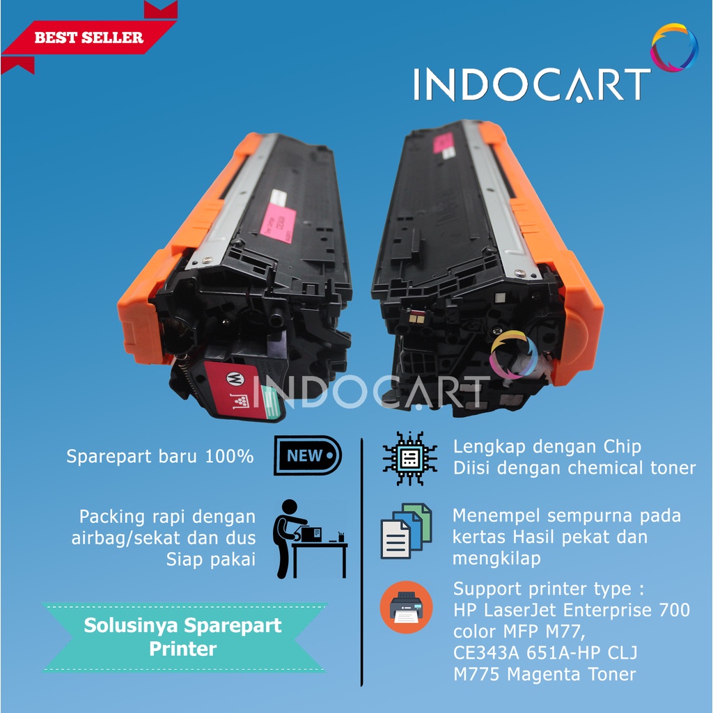 Toner Cartridge Compatible CE343A 651A-Printer LaserJet HP M775