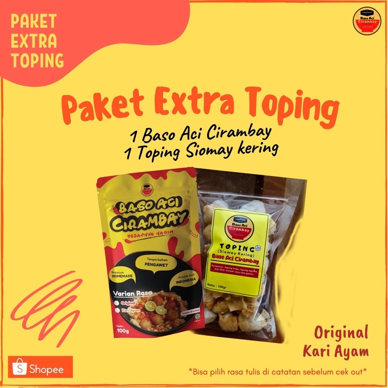 

Paket Extra Toping (1 Baso Aci Cirambay 1 Toping Siomay)