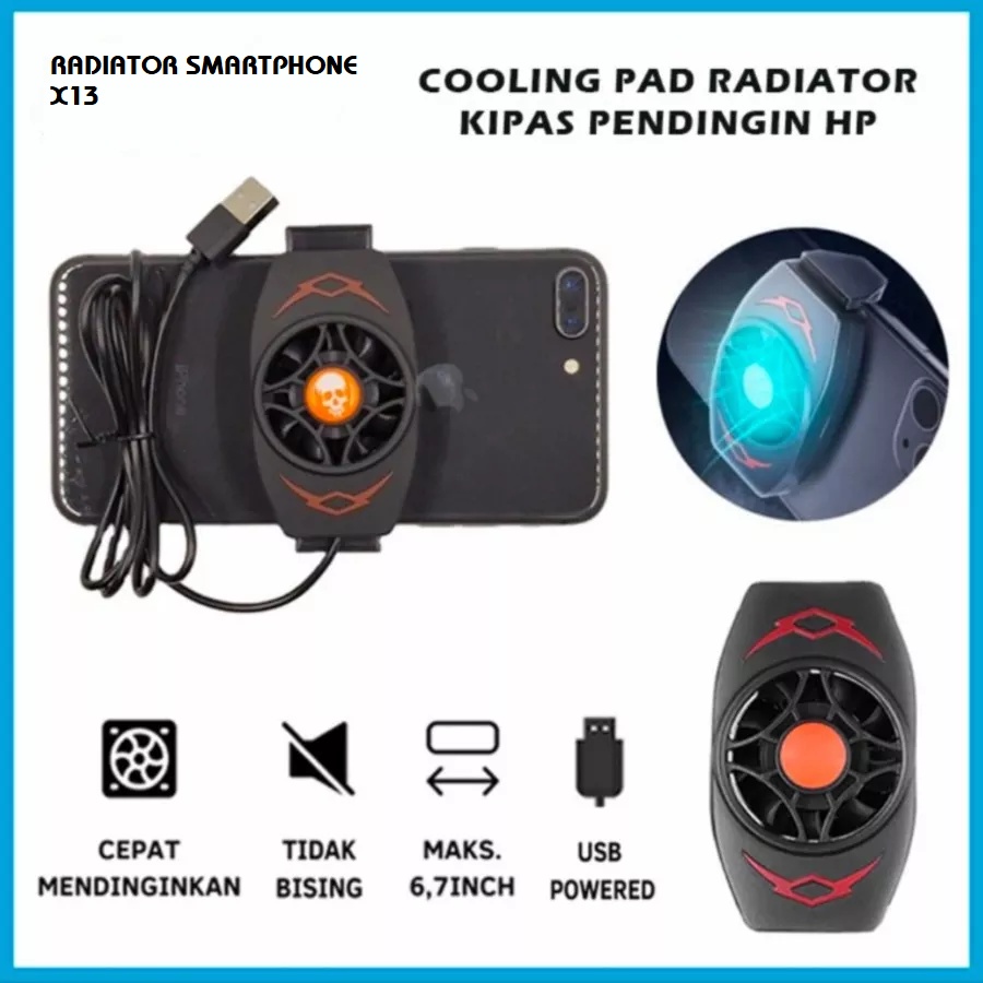 X13 Mobile Phone Radiator Gaming Cooler Fan Kipas Pendingin hp