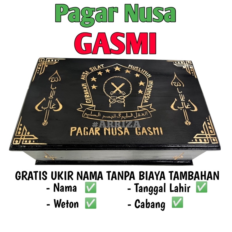 KOTAK SABUK MORI PN GASMI PAGAR NUSA GASMI / TEMPAT SABUK PAGAR NUSA GASMI / TEMPAT IKAT PINGGANG PN PAGAR NUSA GASMI / TERMURAH DARI KAYU JATI (FREE UKIR NAMA)