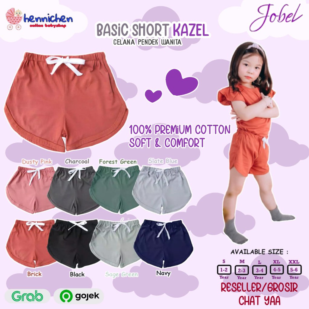 JOBEL BASIC SHORT  BASIC GIRL EDITION Celana pendek anak celana anak perempuan  1-6 Tahun