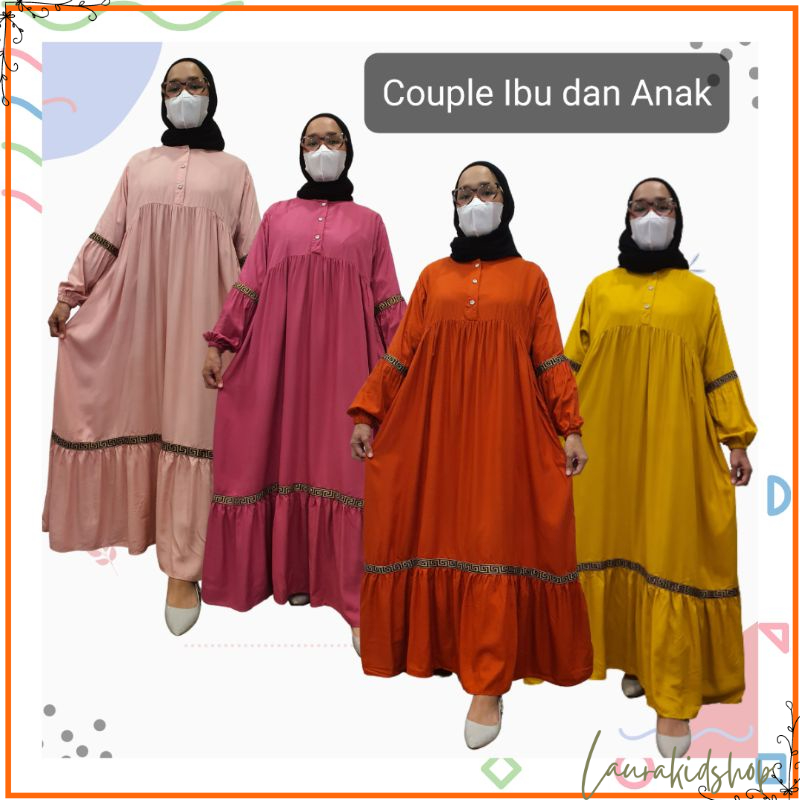 Gamis Couple / Baju Gamis Couple / Gamis Couple Ibu Anak / Gamis Couple By Laurakids