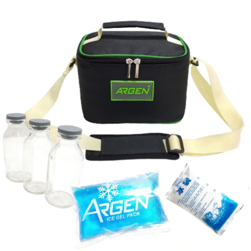 ARGEN COOLER BAG + GEL BIRU &amp; PUTIH +3 BOTOL ASI / S1