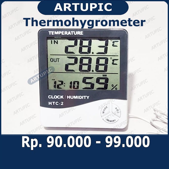 Thermohygrometer Temperatur Thermometer HTC 2 Pengukur Suhu dan Kelembapan Udara Kandang