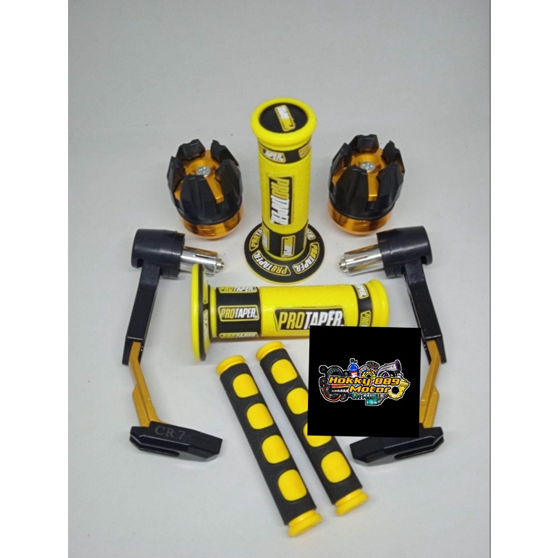 PAKET 4 ITEM_PRAGUARD ROBOT+GRIP PROTAPER NEW+AS RODA+KARET HENDEL_universal semua motor