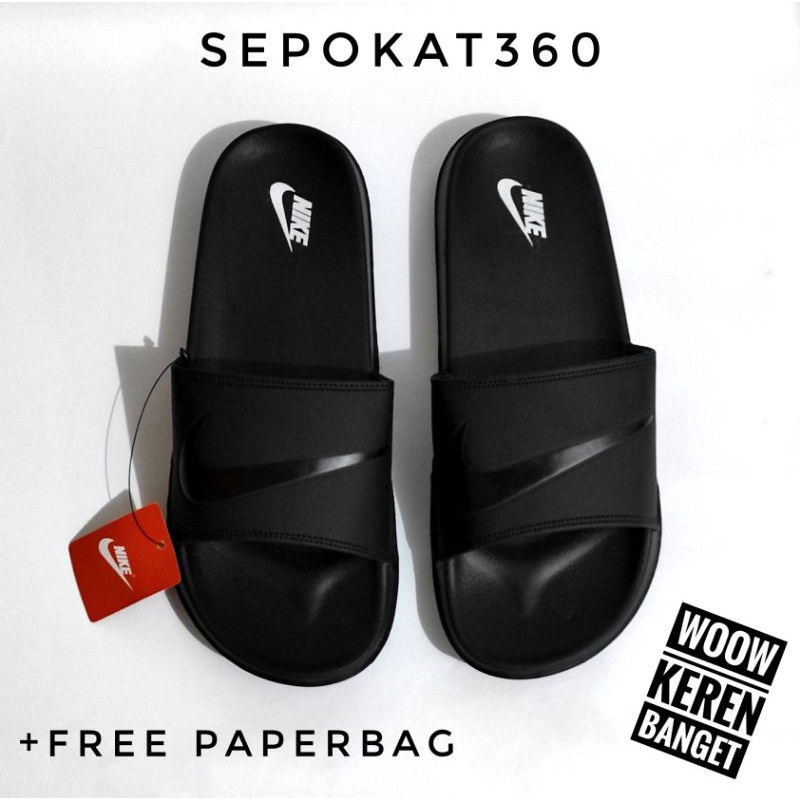 Sandal Pria Nike / Sendal Selop Pria Nike Logo Nike Hitam