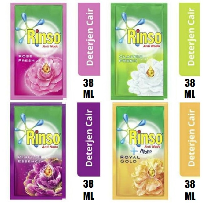 RINSO Molto Liquid 6 Sachet x 38 ml All Varian - Rinso Cair Sachet #UNI