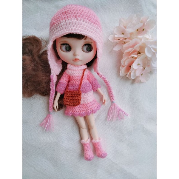 1 set baju Blythe doll custom order / Baju Blythe Rajutan / baju boneka Blythe