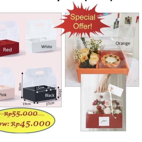 

♥ Mika Handy Box 1510 Kotak Aesthetic Florist Bouquet Kado Hadiah Gift - Black ◌