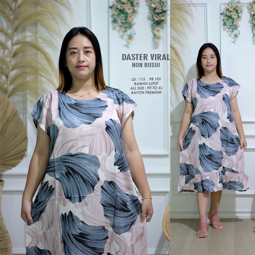 DASTER RUFFLE | DASTER VIRAL MOTIF | DASTER KEKINIAN | DASTER RAYON MURAH BAWAH LUTUT NON BUSUI-MOTIF 07