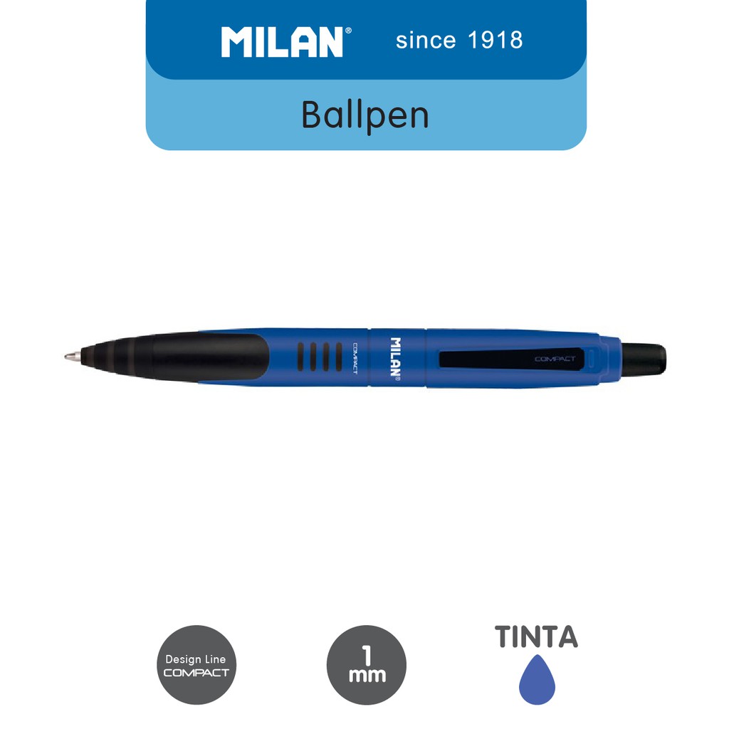 

[BMS Tangerang] Milan Ballpen Blue Compact 1mm (1 Pcs) #176568901