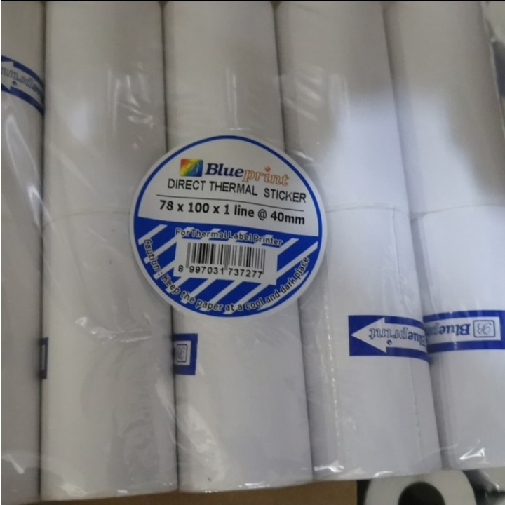 78x100x1 Line 40mm isi 90 Direct Thermal Sticker BLUEPRINT 78x100x1 Line 40mm isi 90 / Label Stiker