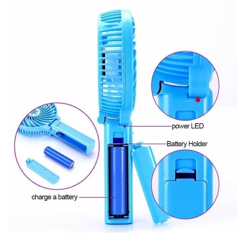 Mini fan Handy / kipas lipat/ kipas angin portable / kipas tangan / kipas baterai / kipas genggam