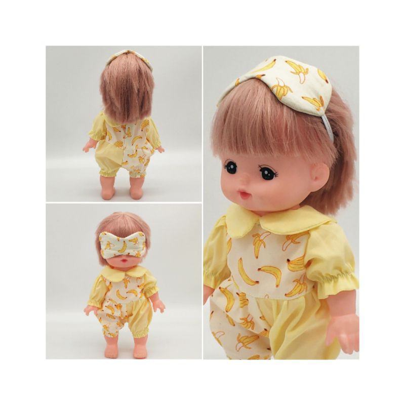 Baju jumpsuit Baju boneka impor mellchan mell 25cm boneka eye masker