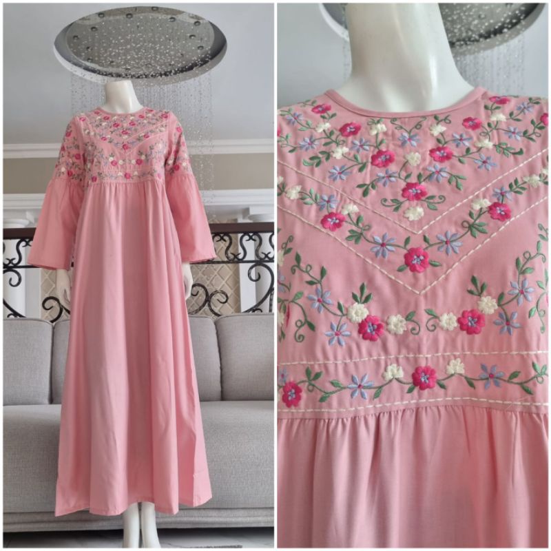 Gamis Katun Ima tuyobo + bordir maual ori by Edness kayla