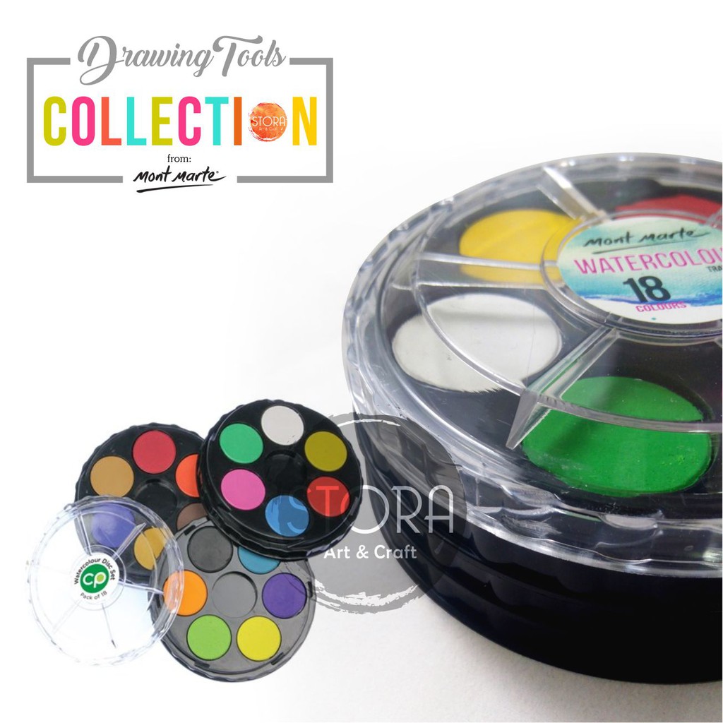 

MONT MARTE WATER COLOR TRAVEL SET / 18 COLORS POCKET