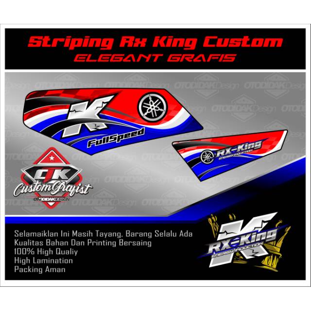 striping RX king Road race design sticker rx king racing