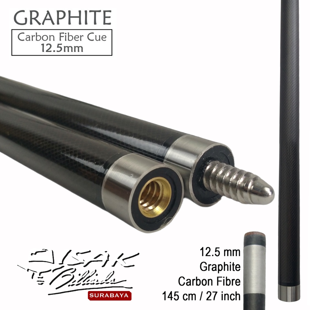 Graphite Cue Black | 12.5 mm Carbon Fibre Graphite Shaft