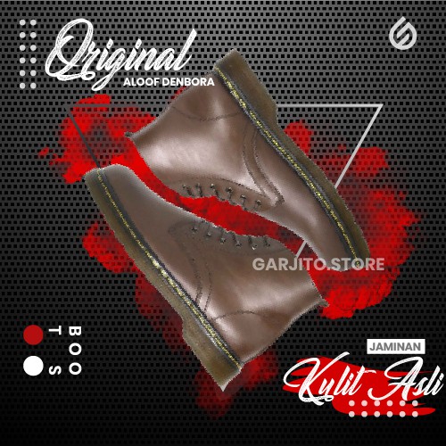 Sepatu Boots Pria  Murah Berkualitas Aloof Denbora Kulit Asli Original