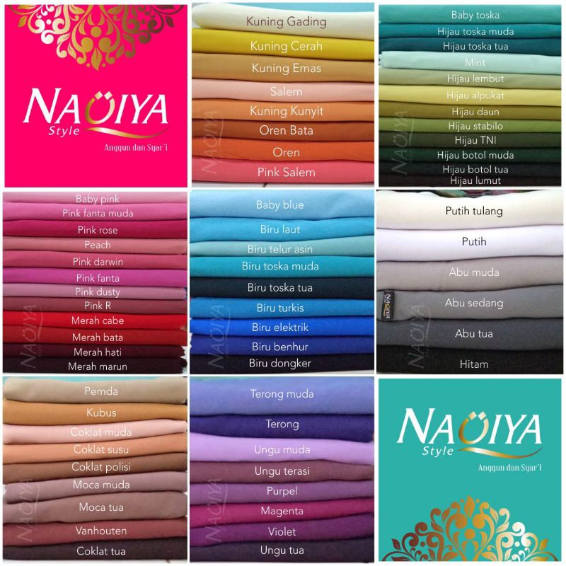 khimar / Jilbab wolfis segiempat syari - Naqiya Hijab (Variasi Biru)