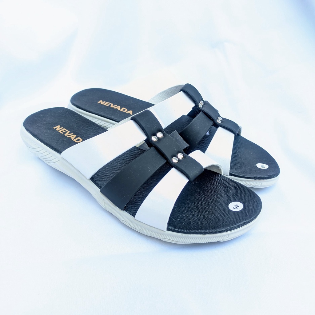 sandal Slide flat Nevada wanita sendal wanita slop ringan sandal cewek NV 876.