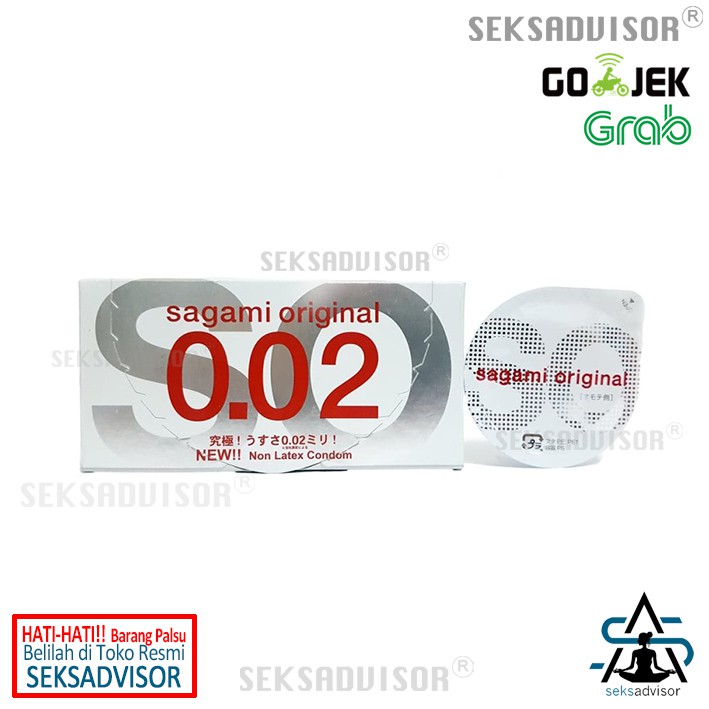 KONDOM SAGAMI ORIGINAL 0.02mm | Non-Latex. Kondom Tipis 002 - 2 pcs