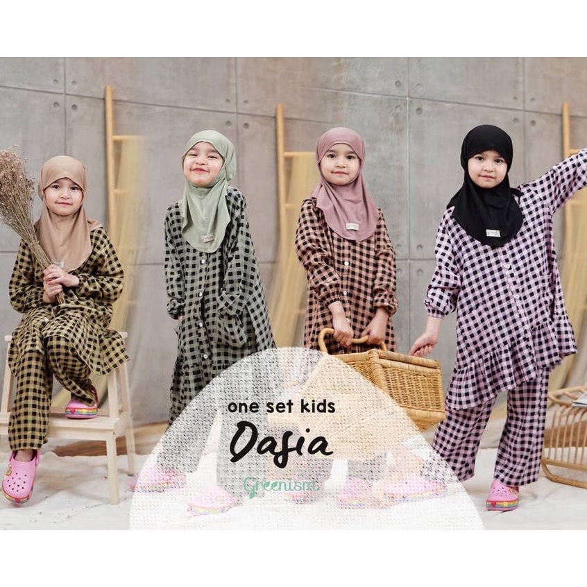 Greenism Dasia Baju Setelan Anak Perempuan Rayon Quality premium - One set Anak