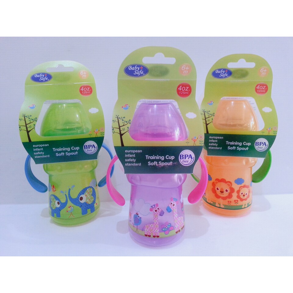 Baby Safe Training Cup Soft Silicone Spout Botol Minum Anak Bayi ap005