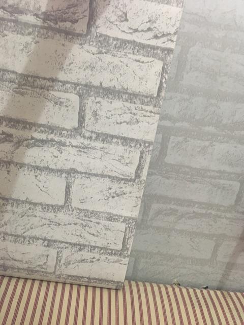 Grosir Murah - Wallpaper Sticker Dinding Motif Batu Bata Putih Minimalis Modern Dekorasi Ruangan 10m