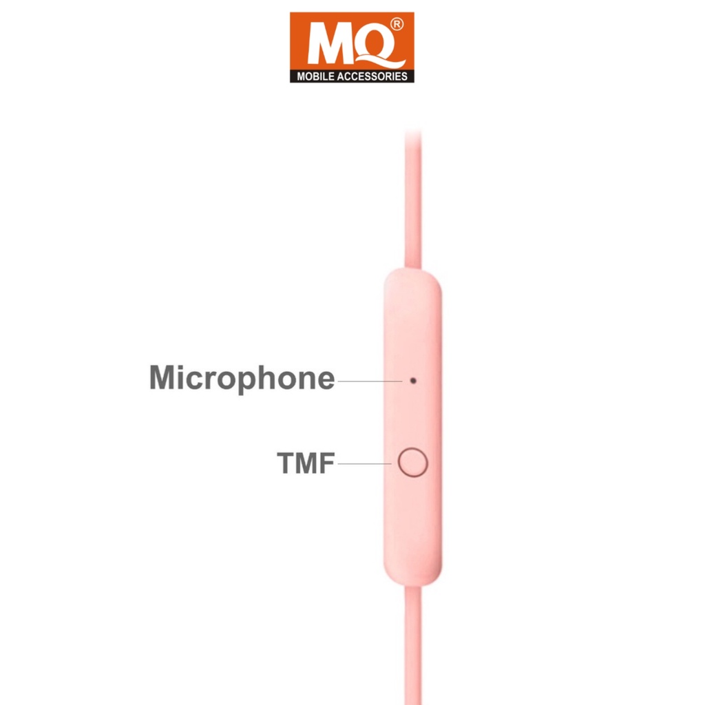 MQ Handsfree Earphone Macaron Hi Fi Stereo Suround Sound Premium Quality U-19 GLOSSY