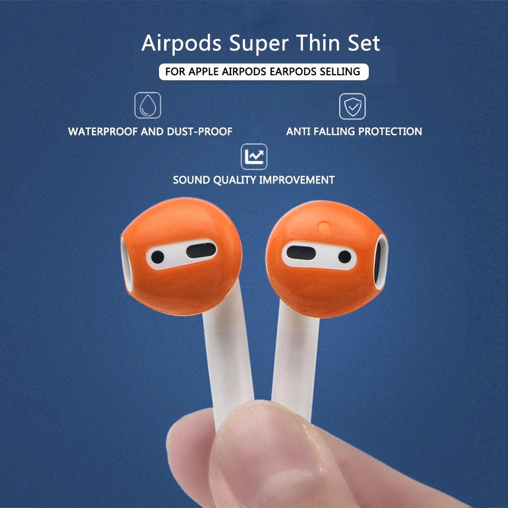 2 Pasang Case Cover Earplug Earphone Bluetooth Bahan Silikon Untuk Iphone