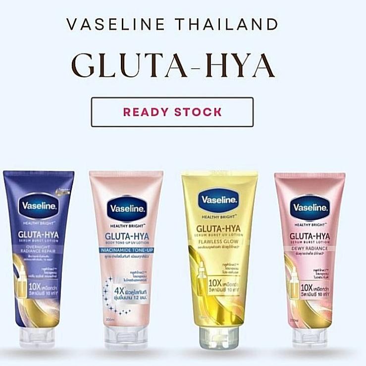 ♛ VASELINE GLUTA HYA BURST LOTION SERUM THAILAND original body 330ml 70ml Sachet OVERNIGHT RADIANCE 