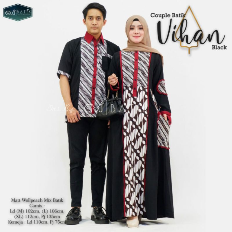COUPLE BATIK/ COUPLE VIHAN/COUPLE KAHIYANG/COUPLE SWASTIKA/BATIK 100% ORIGINAL BY SVJ BATIK/LULUS ST