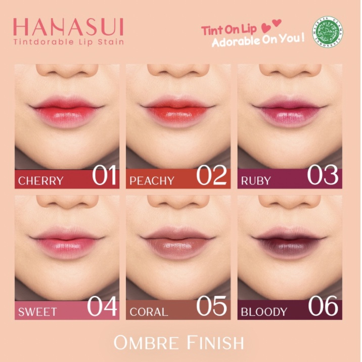 BPOM ORI HANASUI Tintdorable Lip Stain - Lip Tint Berfungsi Melembabkan Bibir