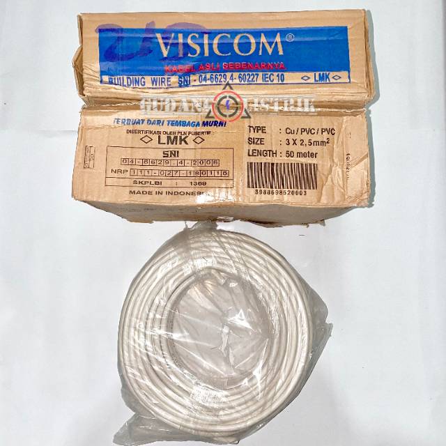 Kabel Listrik Standar PLN NYM 3x2.5 VISICOM 50 Meter