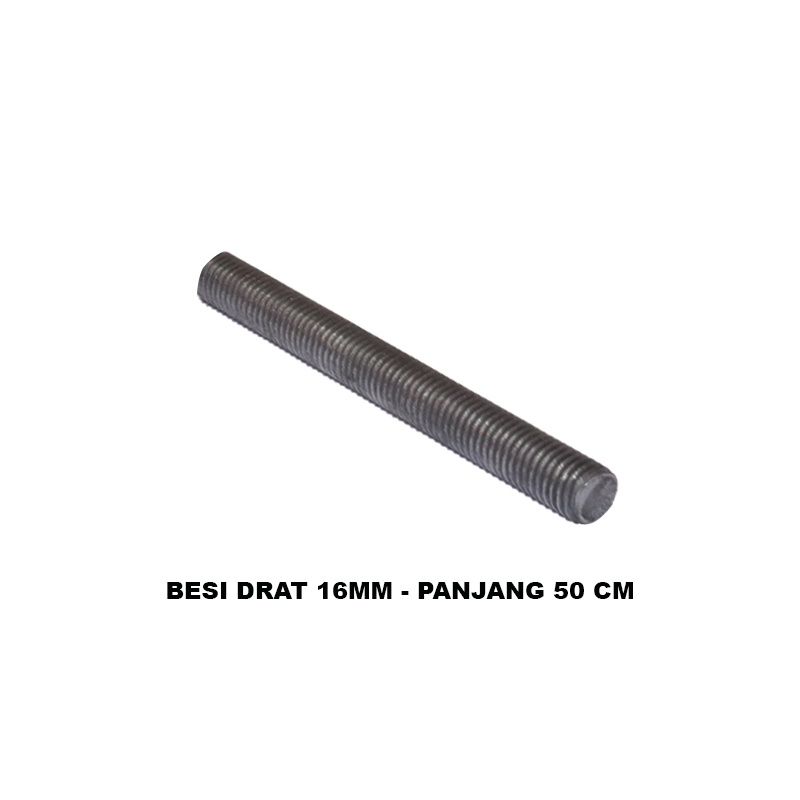 EELIC BED-M16X50 Besi drat ulir diameter 16mm x panjang 50 cm cocok untuk perakitan mesin DIY dll