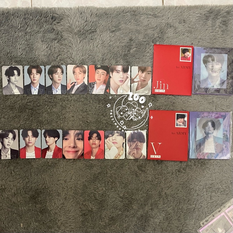 Photocard Dicon set Tae zoom Jin Baret PC BTS Taehyung V Seokjin accordion lenti