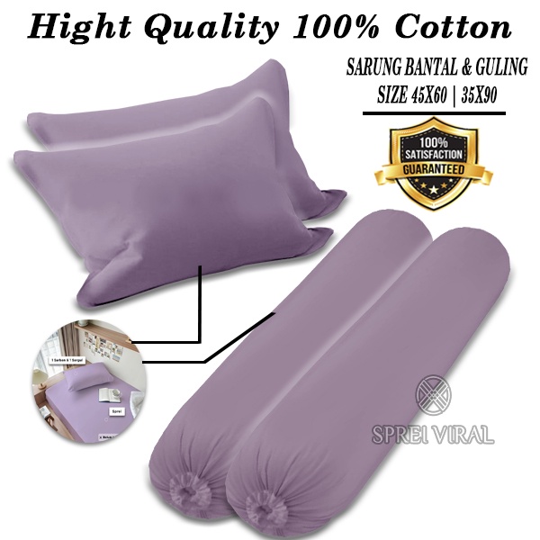 Sarung Bantal Guling Polos Aesthetic Bahan Katun Premium